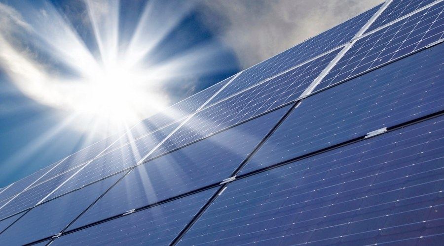 Solar panels in full sun